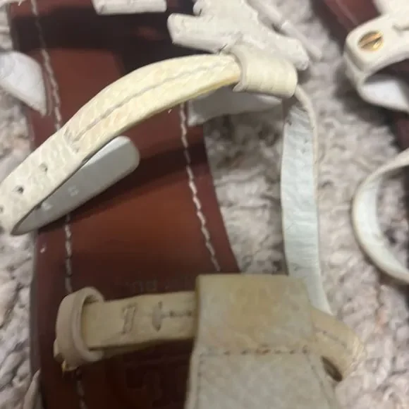 Gently used Tory Burch ivory phoebe flat sandals size 7.5 - Picture 6 of 6